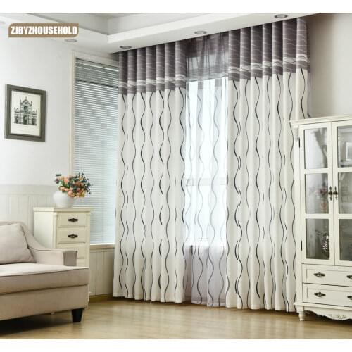 Curtains for Living Dining Room Bedroom Classic Black and White Stripe Flat Environmental Protection Printing Curtain