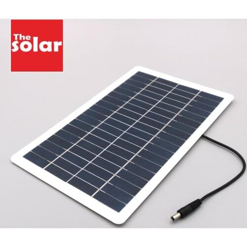 Solar Panel 18V 7.5W DC Battery Charger Voltage Regulator 5.5*2.1 DC port Power Bank Outdoor Solar Cell 18650 3.7V 7.4V 12.6V