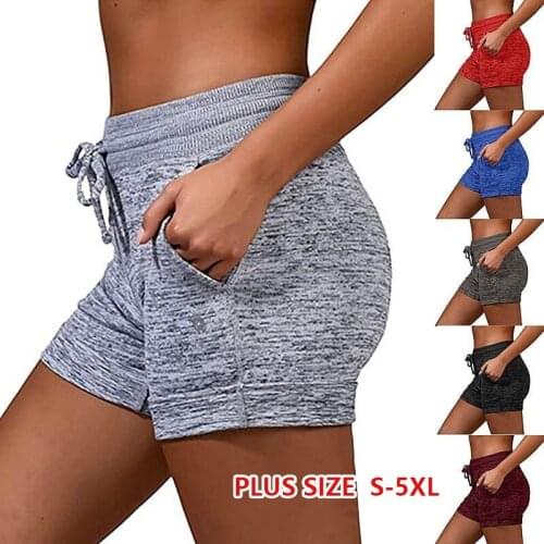 Womens Clothing Summer New Fashion Womens Casual Sports Quick-drying Shorts Plus Size Drawstring Loose Shorts