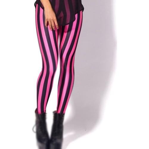 Women Stripe Leggings Slim Skinny Leggings White Black Red Rose Yellow Striped Spring Summer Running Gym Stretchy Pants Trousers