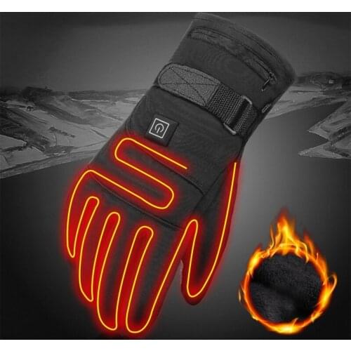 Unisex Winter Warm Electric Heated Gloves Waterproof Adjustable Temperature Outdoor Ski Motorcycle Touch Screen Mittens