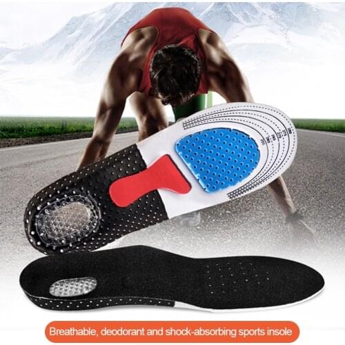 1 Pair Sport Running Soft Silicone Gel Insoles For Feet Men Women Orthopedic Pad Shock Absorption Arch Support Shoes Sole