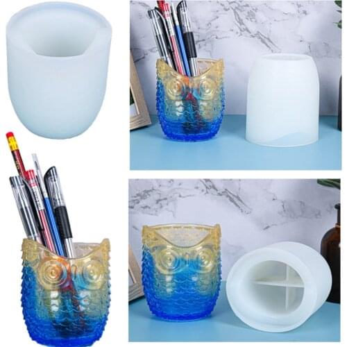 1Pcs Pen holder Crystal Silicone Casting Molds Sets Owl Style Epoxy Resin Molds For DIY Jewelry Making Findings Supplies Kits