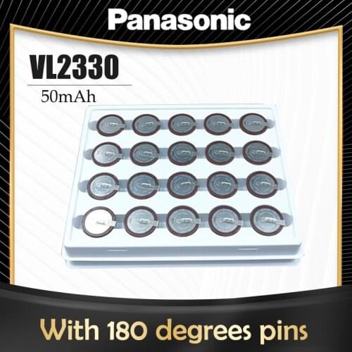 50PCS 100% Original Panasonic VL2330 2330 3V Lithium Rechargeable Battery With Legs 180 degrees For Timer Car Key Remote Watch