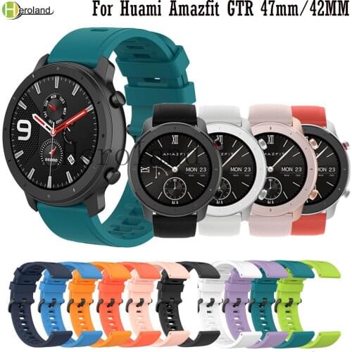 20 22MM Silicone Watch Strap For Huami Amazfit GTR 47mm 42mm Band Bracelet WirstStrap For Amazfit Stratos 3 2 2S Bip U Pop GTS 2