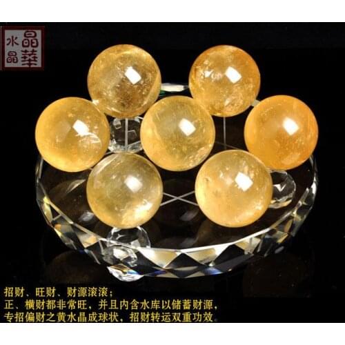 2020 home efficacious Protection Money Drawing GOOD LUCK # FENG SHUI occidental topaz Crystal 7 star magic array ball statue