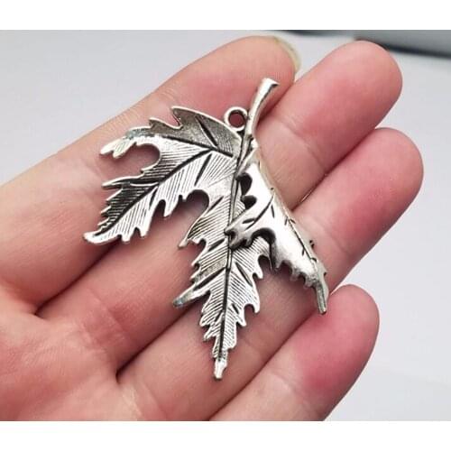 5pcs/lot--54x42mm, leaf chams,Antique silver plated Maple leaves charms,DIY supplies,Jewelry accessories