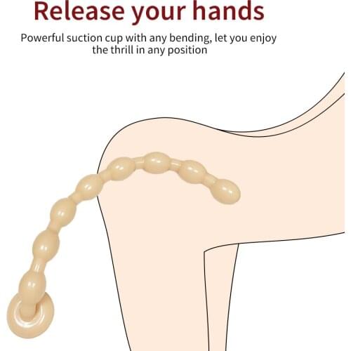 Anal Bead butt plug For Men Women Prostate Massager anal toys Anus Dilator Masturbate 50cm Super Long Plug With Suction Cup