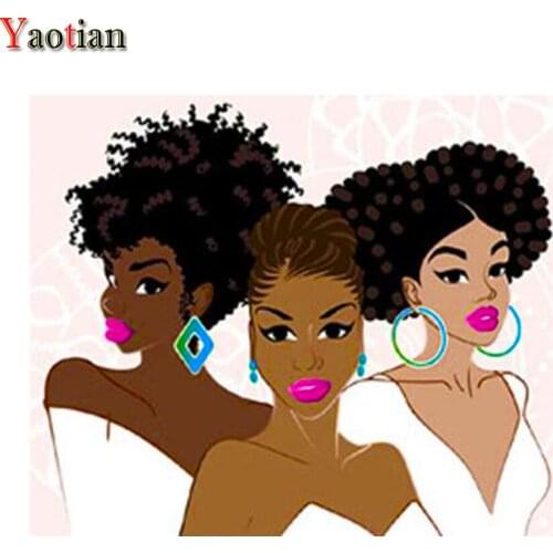 5D Diamond Painting Full Square Drill African women Cross Stitch Diy Diamond Embroidery Needlework Mosaic pictures Decoration