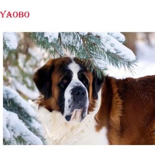 5d diy diamond painting Saint Bernard dog diamond embroidery full square round drill mosaic beadwork cross stitch home decor