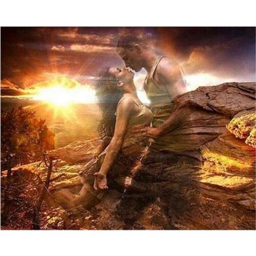 Full Square Drill 5D DIY Romantic lover kiss diamond painting Cross Stitch 3D Embroidery rhinestone picture Home Decor C367