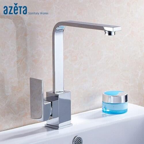 Azeta Contemporary Style Torneira 360 Degree Rotatable Kitchen Tap Chrome Brass Cold and Hot Water Kitchen Mixer Faucet MK1204