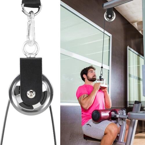 Silent Cable Pulley 360 Degree Detachable Rotation Traction Wheel Pulley System DIY Attachment for Home Gym Lifting Cable Pulley