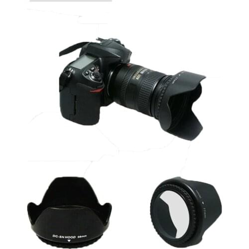 Lens hood D3200 D3100 D5200 D3000 Camera Lens Hood 52mm Bayonet Fits for nikon nikor AF-S DX 18-55mm f/3.5-5.6G VR II 52 Lens