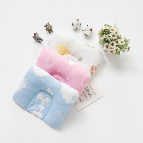 Baby pillow 0-1 year old four seasons cotton jacquard gauze baby pillow anti - head styling pillow U - shaped pillow