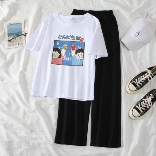 Summer Pajamas Cute Home Suit for Womens Long Pant Female Solid Color Casual Cotton Underwear Sleepwear Sets Outfit Homewear