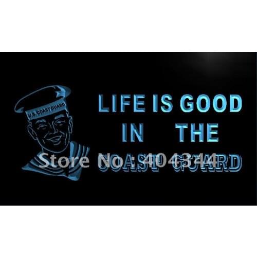 LK327- Coast Guard Life is Good Bar Beer NEW Light Sign home decor crafts