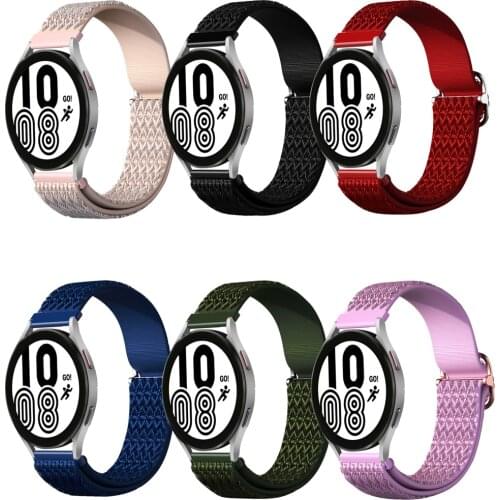 Nylon Elastic Strap for Samsung Galaxy Watch4 40mm 44mm Solo Loop Adjustable Band for Galaxy Watch4 Classic 42mm 46mm