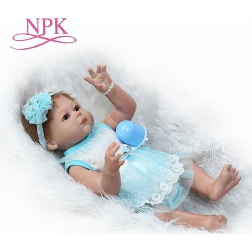 NPK new design 22inch 50cm Lovely Reborn Doll full vinyl silicone doll soft real touch girl doll gifts for girls on Xmas