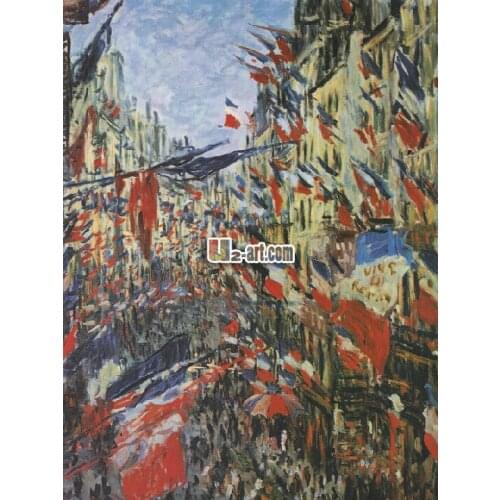 Wholesale Canvas print famous art Monet Rue Montorgueil fine wall decoration painting good craft Dd-OM-(99)