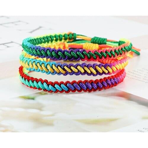 Bohemian Rainbow Thread Braided Bracelet Men Women Lucky Rope Bracelets Bangles Handmade LGBT Pride Wristband Gay Jewelry Gifts