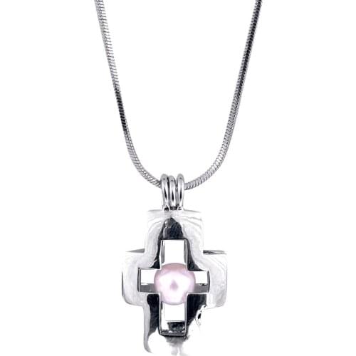 Silver plated Charms Openwork Natural Stone Pendants Lucky Classic Thick Cross Pendant Jewelry P13