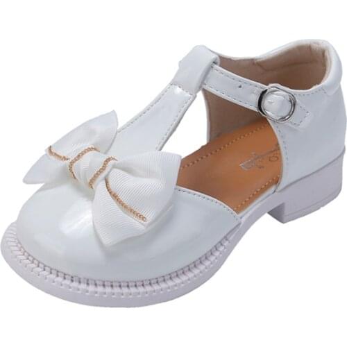 ULKNN Girls High Heel Childrens Bow Sandals 2021 Summer Kids Princess Fashion Shoes Spring Solid Footwear Soft Non-slip Sandal