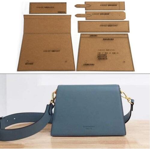 DIY Handmade Leather Messenger Bag Kraft Paper Template Shoulder Bag Craft Paper Pattern Leather Stencils Sewing Template