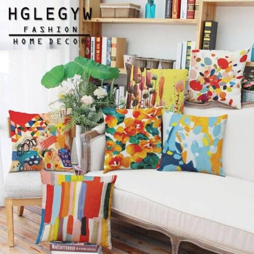 Modern abstract painting Pillow Case Throw Pillowcase Cotton Linen Printed Pillow Covers For Office Home Textile
