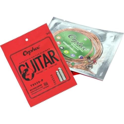 Orphee 3 Set Tx620-P Acoustic Guitar Strings Hexagonal Carbon Steel Phosphor Copper Plated 1St-6Th Strings