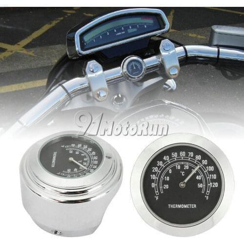 7/8" 1" Motorcycle Handlebar Thermometer For Yamaha V-Star XVS 650 1100 Custom Silverado/Kawasaki Vulcan VN 800 900 1500 1600