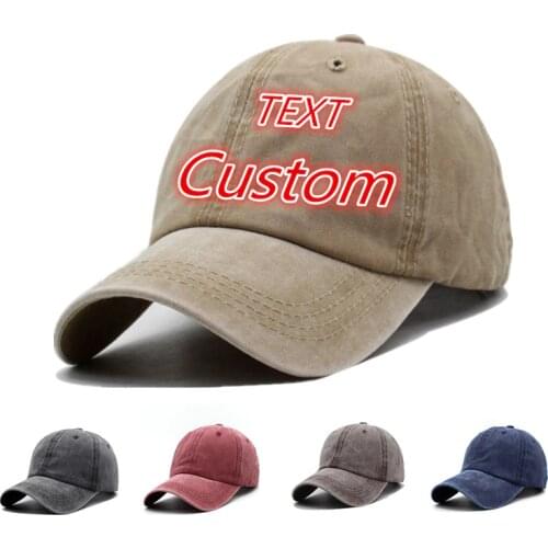 Custom Baseball Cap Vintage Distressed Washed Cotton Dad Hat Cotton Snapback Cap Hip Hop Baseball Cap Custom Logo