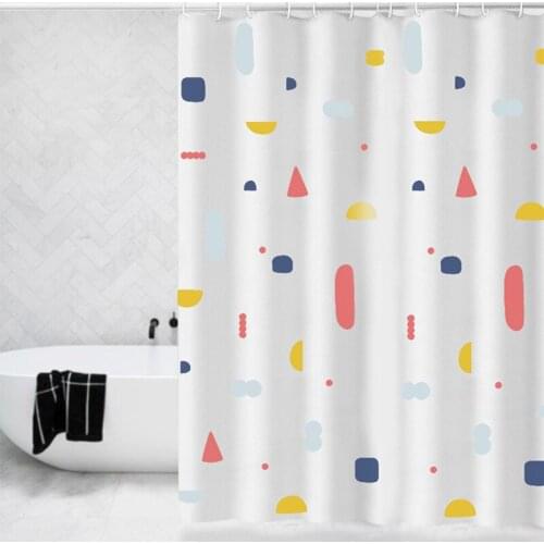 Waterproof Shower Curtain With Geometry Bathing Sheer For Home Decoration Bathroom Accessaries 180cmx220cm 180X200cm 180X180cm