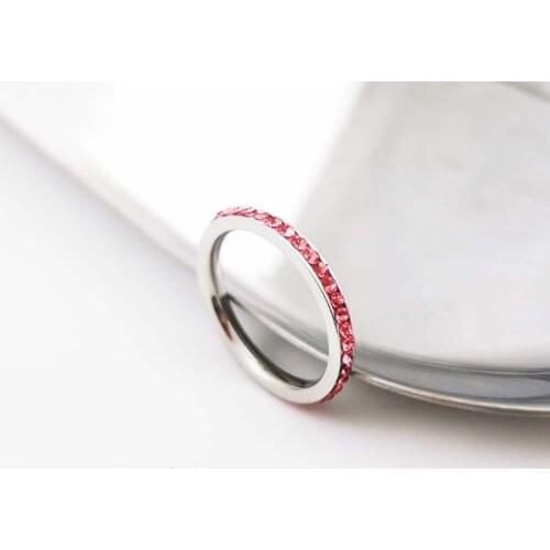 2021 new simple personality womens rose red diamond ring student version ring