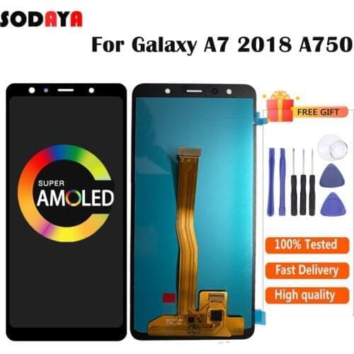 LCD For SAMSUNG GALAXY A7 2018 A750 A750F SM-A750F LCD Display Touch Screen Digitizer Assembly Replacement For SAMSUNG A750 LCD