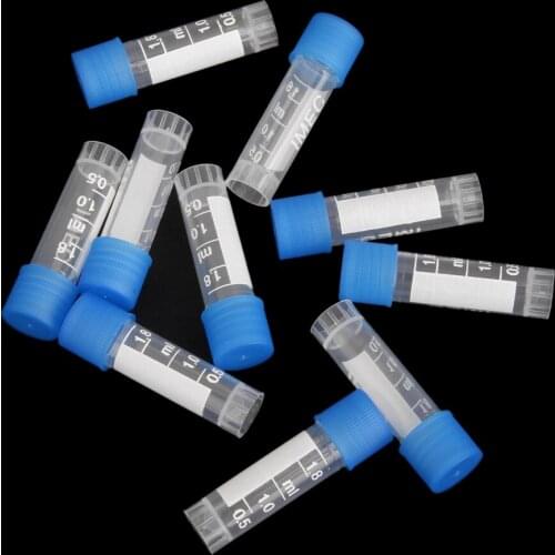 10 Pieces (1.8ml) Clear Plastic Test Tubes Measuring Scale Tube With Cap For Lab