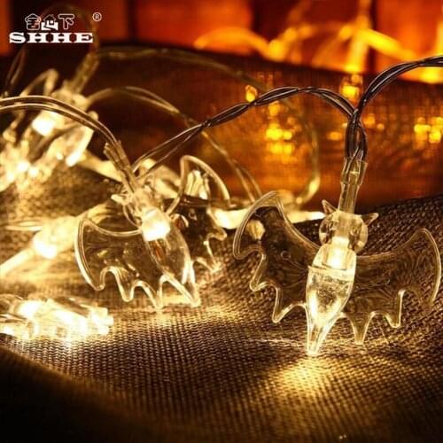 10 Leds Battery Operated Halloween Bat LED String Lights Halloween holiday Christmas Party Garden Decoration Garland Lighting