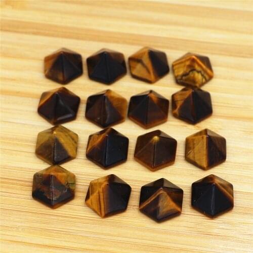 14x10 Mm Natural Stone Turquoises Tiger Eye Quartz Crystal Pyramid Cabochon Pendant for Diy Jewelry Making Necklace Accessories