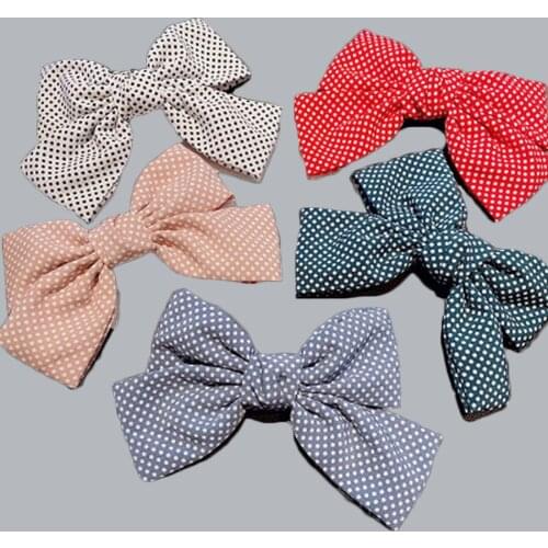 2020 Women Fashion Dot 7.48 Inth Big Bow Hair Clips And Rubber Hair Bands Girl Knotbow Barrette Elastic Hair Ribbon Accessories