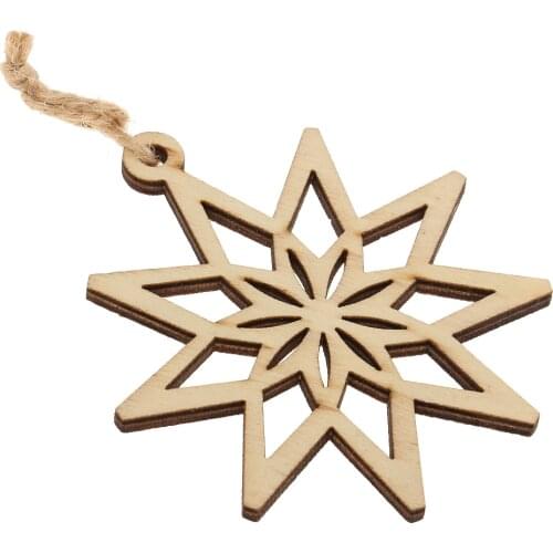 3pcs Snowflake Deer Wood Christmas Tree Pendants Hanging Ornament Gift Tags