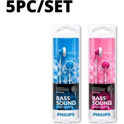 5PC Philips SHE2100 button earbuds, wireless sports headphones, girl headphones, adults, headphones