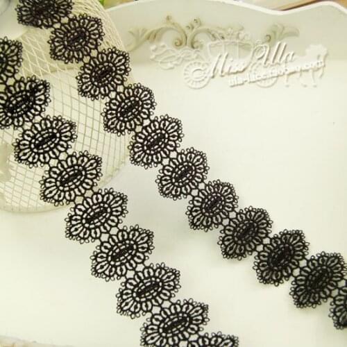 5 Yard/lot Water soluble lace decoration oval black cutout bracelet necklace material 4cm wide Diy handmade lace fabric