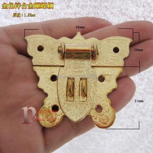 59 * 51mm archaize wooden jewelry box jewelry box butterfly lock accessories decorative buckle