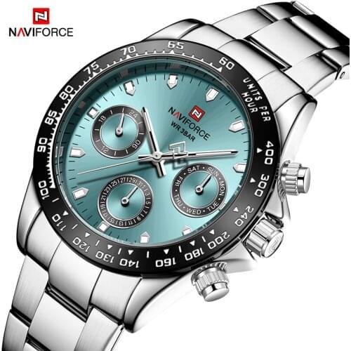 NAVIFORCE Top Brand New Sport Date Quartz Watch Luxury Stainless Steel Watches Waterproof Wristwatch For Male Clock Reloj Hombre