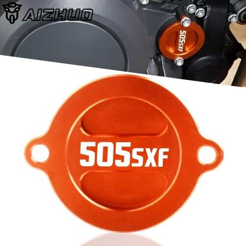 CNC Aluminum Motorcycle Engine Oil Filter Cap Oil Fuel Tank Cover For 505SXF-ATV 505 SXF ATV 2009