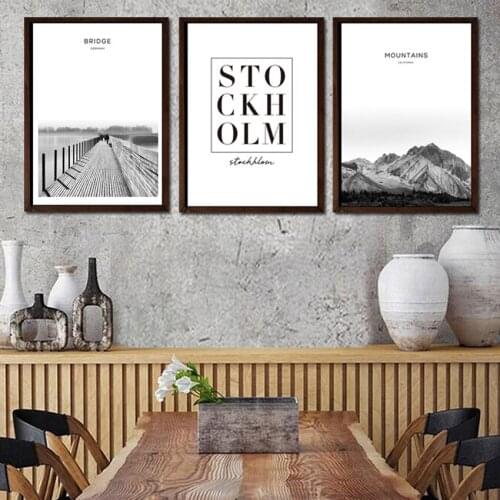 SVITY Nordic Canvas Painting Black and White Landscape Pictures Eiffel Tower Poster Print decoration for Living Room FA700