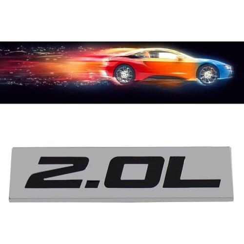 Chrome Black 2.0L 2.0 L Engine for Fender Trunk Lid Emblem Decal Badge Sticker