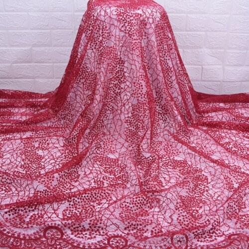 French Wedding Sequins Lace Fabric High Quality Nigerian Mesh Tulle Fabric Sfot African Lace Fabric For Women Party TravelA1749
