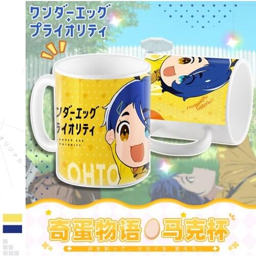 Wonder Egg Priority animation peripheral Ohto Ai creative men and women with spoon exquisite ceramic hot stamping mug Coffee Cup