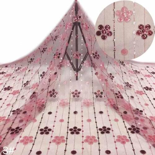 Hot Selling French Mesh Lace Fabric Swiss Tulle Embroidery Sequins Beads Tube Sewing Design Party Wedding Dress 5 Yards DIY Bpod